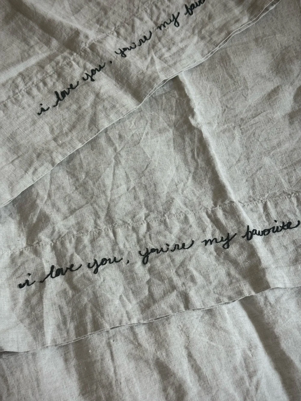 Pottery Barn Linen Embroidered Pillow cases (2)